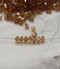 4x6mm Jet Preciosa Flat Bicone Spacer Beads Light Colorado Topaz 20 Gross (2880 Pieces) jewelry making, VINTAGE, wedding decorations