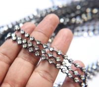 16ss Swarovski 2088 Chain Flat Back Crystal 4mm 0.5/1/2/5 Meters Vintage Black Settings Wedding Supplies|Jewelry Making