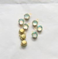 Swarovski 6mm Round setting drop one loop in Mint Opal 28ss 12/24/100/500 Pieces jewelry supplies in Brass/Vintage Black vintage