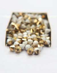5/6/8 MM Vintage Chalk White Aurum Swarovski Bicone Beads 12/24/36/72/144/432 Pieces Jewelry making