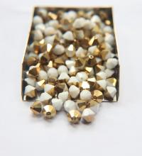 5/6/8 MM Vintage Chalk White Aurum Swarovski Bicone Beads 12/24/36/72/144/432 Pieces Jewelry making