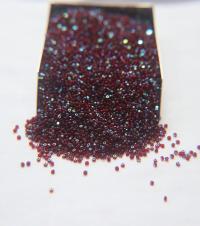 13/0 Charlotte Cut Beads Patina Transparent Garnet Aurore Boreale 5/10/20/50/250/500 Grams PREMIUM MATERIALS
