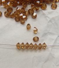 4x6mm Jet Preciosa Flat Bicone Spacer Beads Light Colorado Topaz 20 Gross (2880 Pieces) jewelry making, VINTAGE, wedding decorations