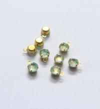 Swarovski 6mm Round setting drop one loop in Mint Opal 28ss 12/24/100/500 Pieces jewelry supplies in Brass/Vintage Black vintage