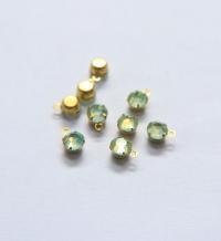 Swarovski 6mm Round setting drop one loop in Mint Opal 28ss 12/24/100/500 Pieces jewelry supplies in Brass/Vintage Black vintage