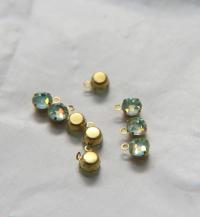 Swarovski 6mm Round setting drop one loop in Mint Opal 28ss 12/24/100/500 Pieces jewelry supplies in Brass/Vintage Black vintage