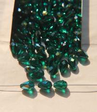 9x6mm 5500 Vintage Pear beads Emerald Aurore Boreale Swarovski Elements 6/12/36/72/144 Pieces, jewelry making, vintage findings, Premium