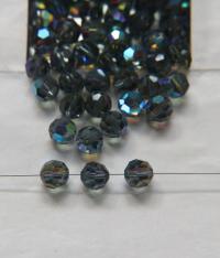 8MM Swarovski Indian Sapphire AB 5000 Faceted Round Beads 2/6/12/36 Pieces jewelry making beads, VINTAGE FINDINGS