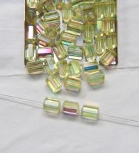 5230 - Swarovski vintage cylindrical crystal beads - Jonquil Aurora Boreale mm 9x6 Swarovski Elements 6/12/36 Pieces, vintage findings