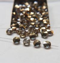 8mm SWAROVSKI 5102 Rivoli Crystal Beads in Light Topaz Dorado 2/4/24/72/144 Pieces PREMIUM Materials