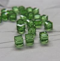Swarovski 5601 Vintage Cube Bead in Peridot 10mm 2/6/12/36 Pieces