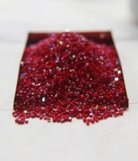 13/0 Charlotte Cut Beads Patina Opaque Red Coral Aurore Boreale 5/10/20/50/250/500 Grams craft supplies, jewelry making