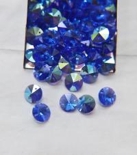 10mm SWAROVSKI Rivoli Crystal Pendant 2 Hole Beads in Sapphire AB 2/4/24/72/144 Pieces