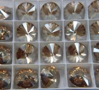 18mm Swarovski 1122 Rivoli CRYSTAL Golden Shadow Foiled 2/6 pieces (206) jewelry making stones