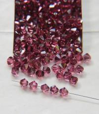 6mm Rose Satin Swarovski Bicone Cuts 20 Gross (2880 Pieces) Rare findings, jewelry making, craft supplies, embellishment