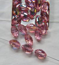 5200 Vintage 15x10 mm Swarovski crystal bead oval shape Light Rose Aurora Boreale 2/12/36 Pieces, fancy beads decorations, wedding