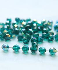 5004 Swarovski 7mm crystal bead round geometric cut in Emerald Aurore Boreale 2/6/12/36 Pieces (4 Colours) jewelry making beads