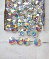 10mm SWAROVSKI 5102 Rivoli Crystal Beads in Crystal Aurore Boreale 2/4/24/72/144 Pieces PREMIUM Materials