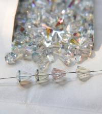 5400 Vintage 9x8 mm Swarovski crystal bead cone shape Crystal Aurore Boreale Swarovski Elements 2/6/12/36 Pieces, jewelry making