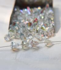 5400 Vintage 9x8 mm Swarovski crystal bead cone shape Crystal Aurore Boreale Swarovski Elements 2/6/12/36 Pieces, jewelry making