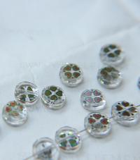 10mm SWAROVSKI Vintage heart printed flat Crystal Beads in Crystal 6/12/36 Pieces PREMIUM Materials