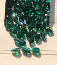 9x6mm 5500 Vintage Pear beads Emerald Aurore Boreale Swarovski Elements 6/12/36/72/144 Pieces, jewelry making, vintage findings, Premium