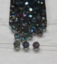 8MM Swarovski Indian Sapphire AB 5000 Faceted Round Beads 2/6/12/36 Pieces jewelry making beads, VINTAGE FINDINGS