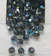 8MM Swarovski Indian Sapphire AB 5000 Faceted Round Beads 2/6/12/36 Pieces jewelry making beads, VINTAGE FINDINGS