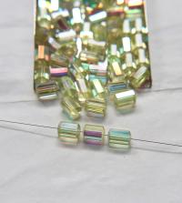 5230 - Swarovski vintage cylindrical crystal beads - Jonquil Aurora Boreale mm 9x6 Swarovski Elements 6/12/36 Pieces, vintage findings