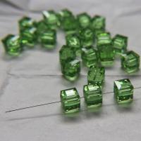 Swarovski 5601 Vintage Cube Bead in Peridot 10mm 2/6/12/36 Pieces