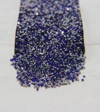 13/0 Charlotte Cut Beads Patina Opaque Medium Blue Silver 5/10/20/50/250/500 Grams craft supplies, jewelry making, embroidery materials