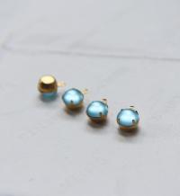 Cabochon Swarovski 7mm Round setting drop one loop in Aquamarine Matt 34ss 12/24/100/500 Pieces jewelry supplies in Brass/Vintage Black