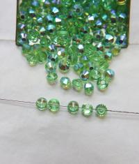 5mm Swarovski 5100 vintage round and slightly flattened crystal beads Peridot Aurore Boreale 6/12/36/172/44/288 Pieces Vintage beads
