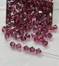 6mm Rose Satin Swarovski Bicone Cuts 20 Gross (2880 Pieces) Rare findings, jewelry making, craft supplies, embellishment