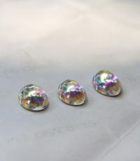 Swarovski 16x11 mm Vintage Crystal Aurore Boreale Flat Back Oval Cabochon Cabs in Crystal foiled 2/6 Pieces