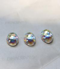 Swarovski 16x11 mm Vintage Crystal Aurore Boreale Flat Back Oval Cabochon Cabs in Crystal foiled 2/6 Pieces