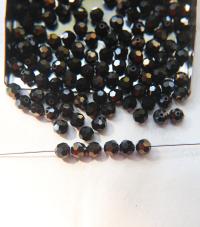 5mm Vintage Swarovski Elements Article 5000 Jet Nut Faceted Round Beads 6/12/36/172/44/288/720 Pieces
