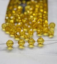 8mm Vintage Swarovski crystal beads, Light Topaz clear faceted article 5309 6/12/36/72/144 Pieces PREMIUM MATERIALS