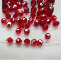 7mm Vintage Swarovski crystal beads, Light Siam AB faceted article 5309 2/6/12/36/72/144 Pieces PREMIUM MATERIALS