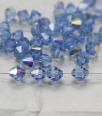 10MM Light Sapphire AB (211) Vintage Swarovski Bicone Beads 12/36/72/144/288 Pieces Haute couture embellishments, premium beads, vintage