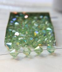 8MM Chrysolite Aurore Boreale Vintage Swarovski Bicone Beads 6/24/72/144 Pieces Haute couture embellishments, premium beads, vintage
