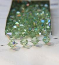 8MM Chrysolite Aurore Boreale Vintage Swarovski Bicone Beads 6/24/72/144 Pieces Haute couture embellishments, premium beads, vintage