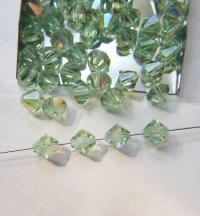 8MM Chrysolite Aurore Boreale Vintage Swarovski Bicone Beads 6/24/72/144 Pieces Haute couture embellishments, premium beads, vintage