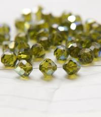 10mm Vintage Swarovski crystal beads, Olivine AB Vintage faceted article 5309, 2/6/12/36/72/144 Pieces Vintage findings