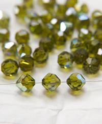 10mm Vintage Swarovski crystal beads, Olivine AB Vintage faceted article 5309, 2/6/12/36/72/144 Pieces Vintage findings