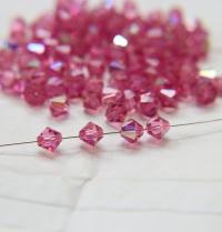 7mm Rose AB Bicone beads Cuts 12/36/72/144/288 Pieces (209) Premium Materials