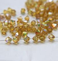 7mm Vintage Swarovski Light Topaz AB Bicone beads Cuts 12/36/72/144/288 Pieces (226) Premium Materials
