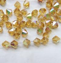 7mm Vintage Swarovski Light Topaz AB Bicone beads Cuts 12/36/72/144/288 Pieces (226) Premium Materials
