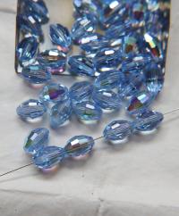 5200 Vintage 12x8 mm Swarovski crystal bead oval shape Light Sapphire Aurore Boreale 2/12/36 Pieces, fancy beads decorations, wedding