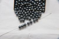 Czech Vintage Pearls 4mm Round in Jet Hematite 50/250/500 Pieces Jewelry making beads